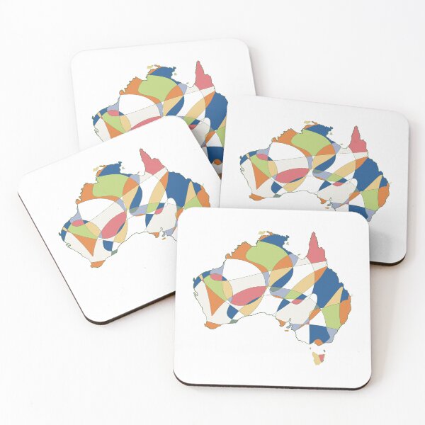 Item preview, Multicolour Shard Australia Map - Colourful States Line Art designed and sold by iampaulmorris.