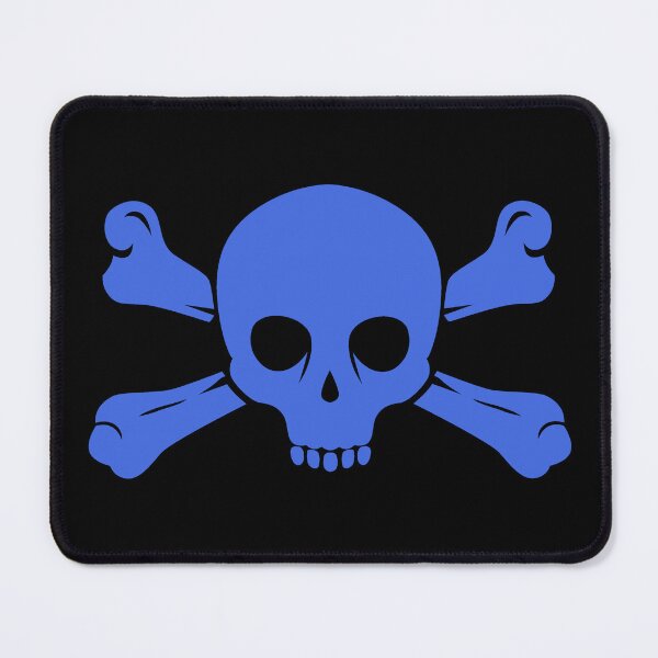Item preview, Royal Blue Halloween Jolly Roger Skull Design designed and sold by pattern-archive.