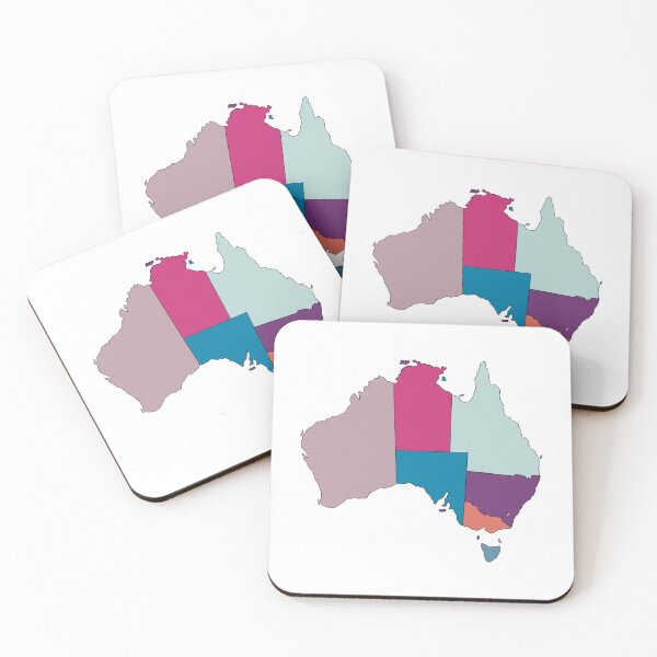 Item preview, Purple & Pink States Australia Map - Colourful States Line Art designed and sold by iampaulmorris.