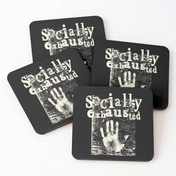 Item preview, Socially Exhausted White Grunge Typography designed and sold by AreKreative.