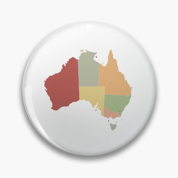 Item preview, Peach & Multicolour States Australia Map - Colourful States Line Art designed and sold by iampaulmorris.