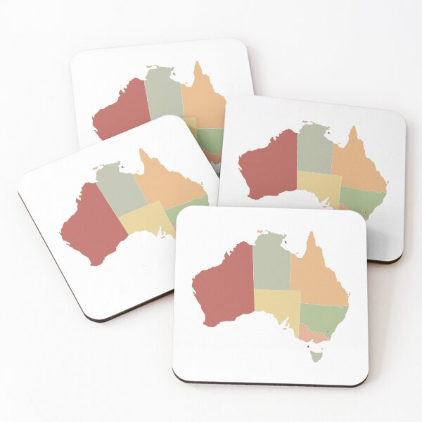 Item preview, Peach & Multicolour States Australia Map - Colourful States Line Art designed and sold by iampaulmorris.