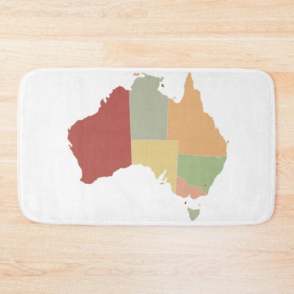 Item preview, Peach & Multicolour States Australia Map - Colourful States Line Art designed and sold by iampaulmorris.