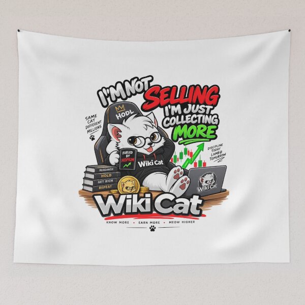 Item preview, Wiki Cat Crypto Meme – No estoy vendiendo, solo estoy acumulando más designed and sold by Obinne.