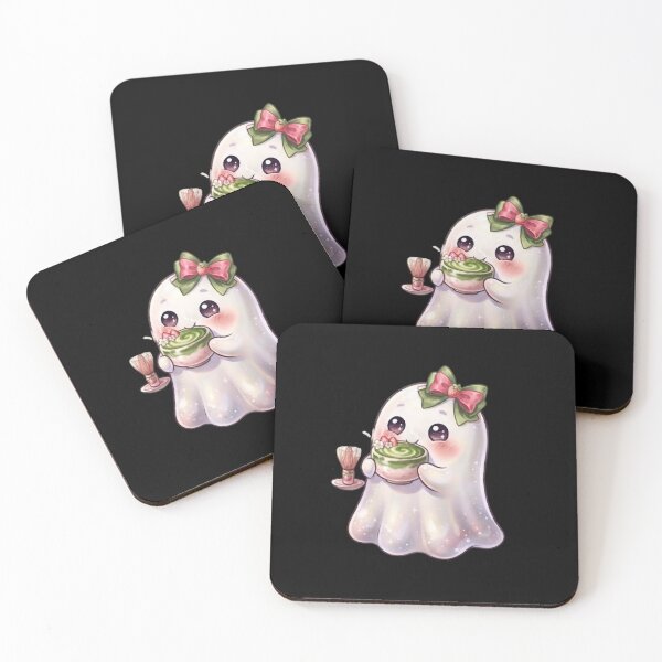 Item preview, Strawberry Matcha Cute Kawaii Ghost With a Bow Design / Halloween / Cafe / green/ pink / Ghosts / Foodie Drinks  T-shirts, stickers, phone case, poster, costume designed and sold by TeenLake.