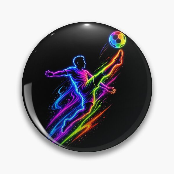 Item preview, Neon Soccer Striker Rainbow Football Action designed and sold by ExploreAura Studio.
