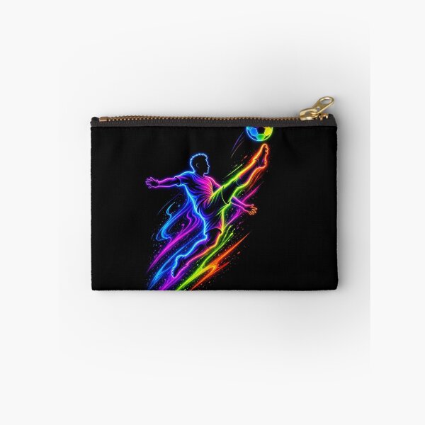 Item preview, Neon Soccer Striker Rainbow Football Action designed and sold by ExploreAura Studio.