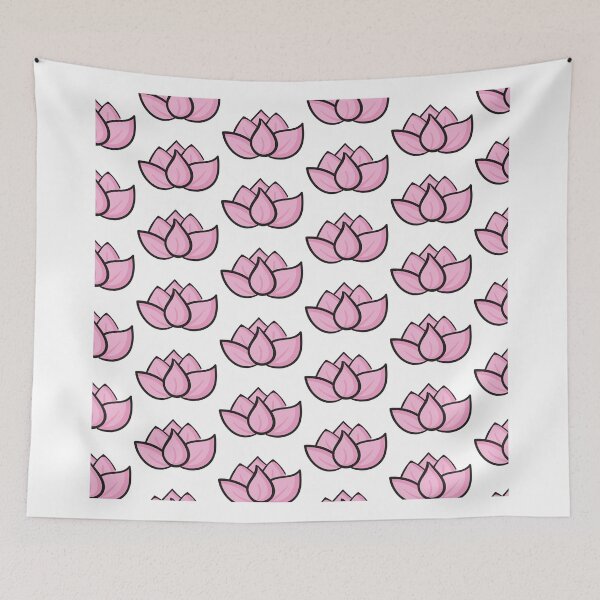 Item preview, Aesthetic Pink Lotus Flower Seamless Pattern designed and sold by NAMASTHE WORLD.