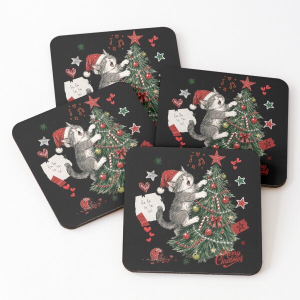 Item preview, Cat Christmas Tree Chaos Funny Holiday Cat Lover Dark Version designed and sold by Design Vibras.