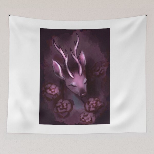 Item preview, Ethereal Mystic Stag Glowing Antlers Vintage Peonies designed and sold by AlexaFurqan.