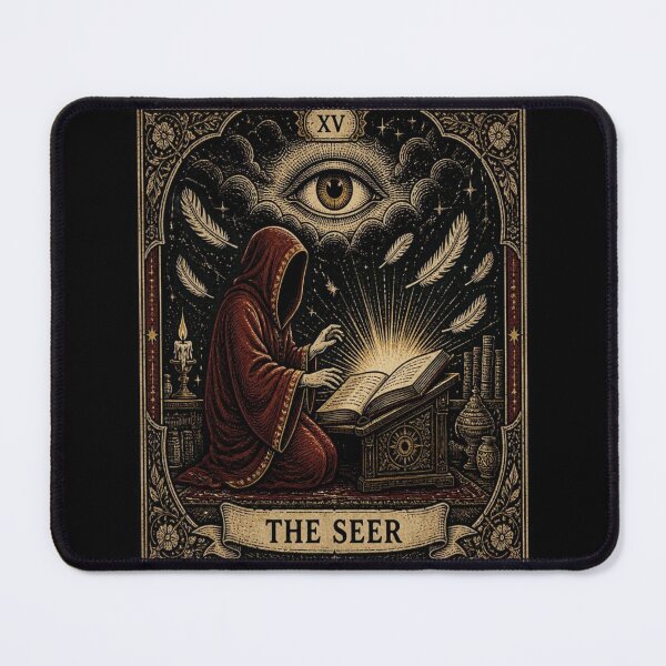 Item preview, The Seer Vintage Tarot Card Woodcut designed and sold by creativerooney.
