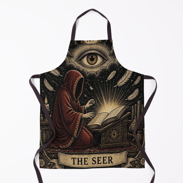 Item preview, The Seer Vintage Tarot Card Woodcut designed and sold by creativerooney.