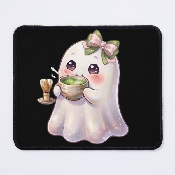 Item preview, Matcha Cute Kawaii Ghost With a Bow Design / Halloween / Cafe / pink green / Ghosts / Foodie Drinks  T-shirts, stickers, phone case, poster, costume designed and sold by TeenLake.