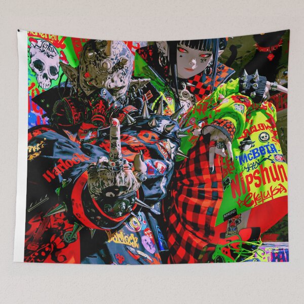 Item preview, Punk Fantasy Couple - Cyberpunk Sci Fi Anime art designed and sold by Delerat7.