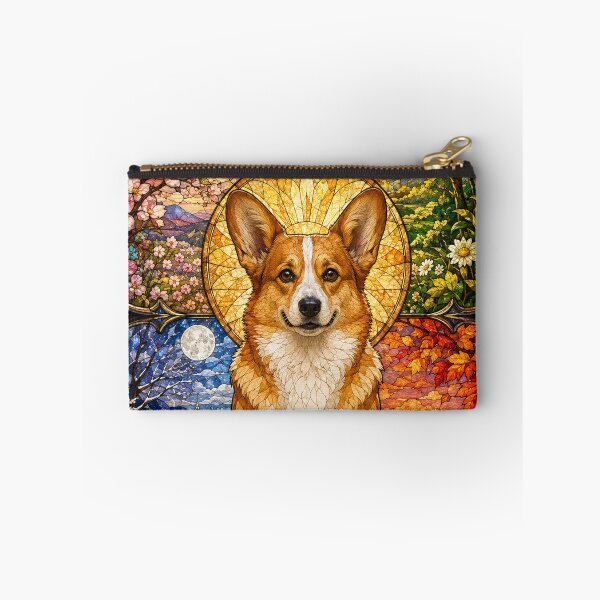 Item preview, The Corgi of the Four Seasons – Little Sun in Stained Glass designed and sold by Pixel Otaku Gallery.