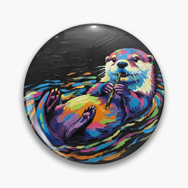 Item preview, Spirit of the Otter – Colorful Wildlife Art designed and sold by black-canvas-fauna.