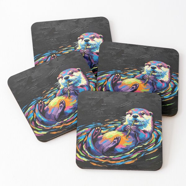Item preview, Spirit of the Otter – Colorful Wildlife Art designed and sold by black-canvas-fauna.