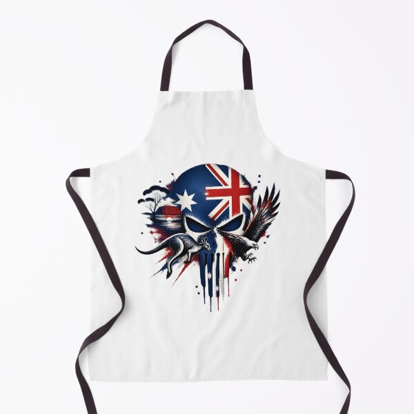 Item preview, Bandera táctica australiana con diseño de calavera militar y símbolo V. designed and sold by Jack Millikin.
