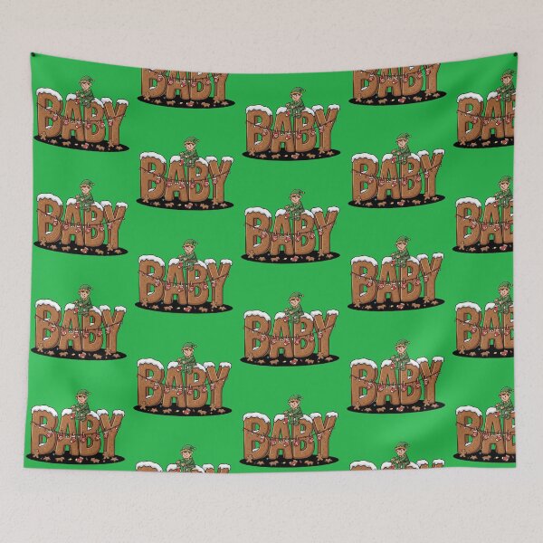 Item preview, Christmas Elf Baby Gingerbread Letters Hanging Booties Holiday Pregnancy Announcement Pop Art designed and sold by Rare By Hero.