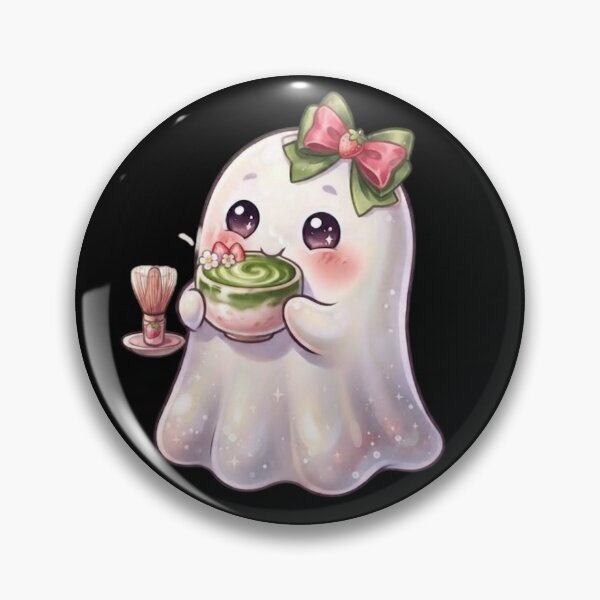 Item preview, Strawberry Matcha Cute Kawaii Ghost With a Bow Design / Halloween / Cafe / green/ pink / Ghosts / Foodie Drinks  T-shirts, stickers, phone case, poster, costume designed and sold by TeenLake.