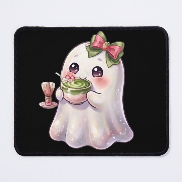 Item preview, Strawberry Matcha Cute Kawaii Ghost With a Bow Design / Halloween / Cafe / green/ pink / Ghosts / Foodie Drinks  T-shirts, stickers, phone case, poster, costume designed and sold by TeenLake.