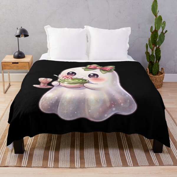 Item preview, Strawberry Matcha Cute Kawaii Ghost With a Bow Design / Halloween / Cafe / green/ pink / Ghosts / Foodie Drinks T-shirts, stickers, phone case, poster, costume designed and sold by TeenLake.