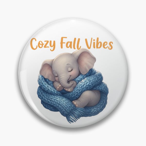 Item preview, Cozy Fall Vibes Cute Sleeping Baby Elephant in Blue Scarf designed and sold by ChameleonStars.