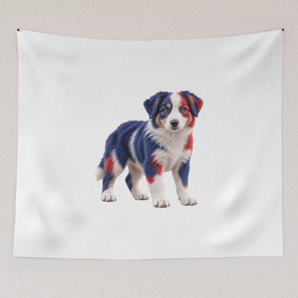 Item preview, Australian Shepherd Australia Flag Puppy designed and sold by GraffiCity.