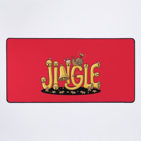 Item preview, Jingle Bells Christmas Typography Musical Snail Holiday Festive Brass Horns Gingerbread Pop Art designed and sold by Rare By Hero.