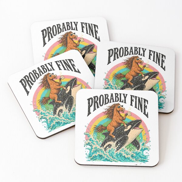 Item preview, Probably Fine - Horse Riding Orca Whale Coffee Vintage designed and sold by BumbleBloom7.