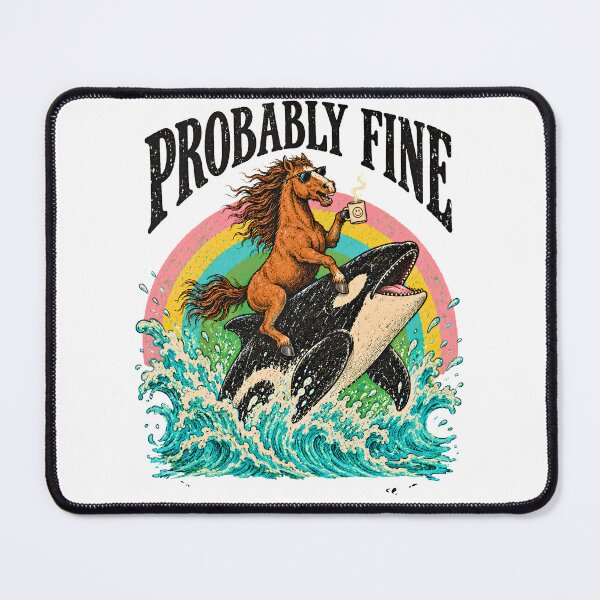 Item preview, Probably Fine - Horse Riding Orca Whale Coffee Vintage designed and sold by BumbleBloom7.