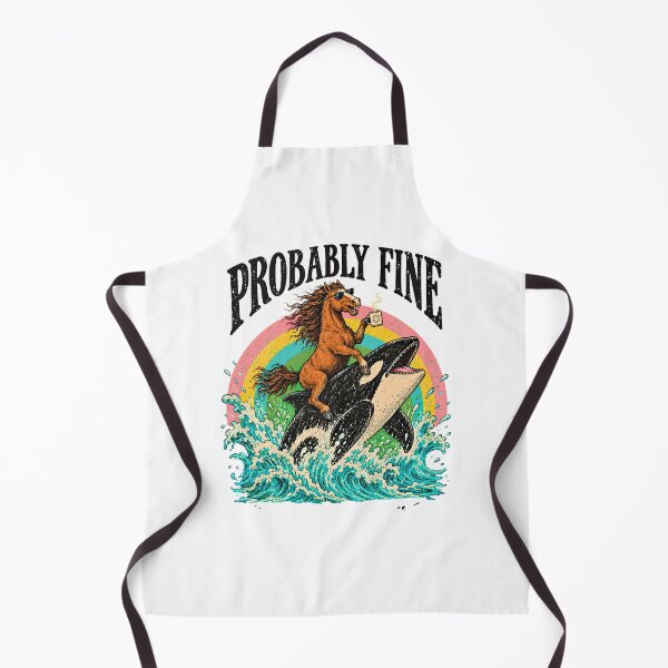 Item preview, Probably Fine - Horse Riding Orca Whale Coffee Vintage designed and sold by BumbleBloom7.