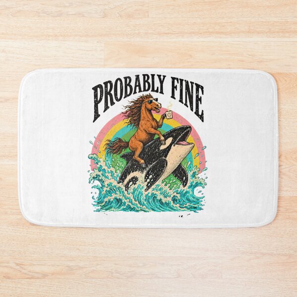 Item preview, Probably Fine - Horse Riding Orca Whale Coffee Vintage designed and sold by BumbleBloom7.