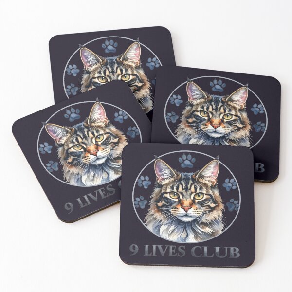 Item preview, The Club of Nine Lives, Maine Coon Cat with Paws designed and sold by LiskoDesign.