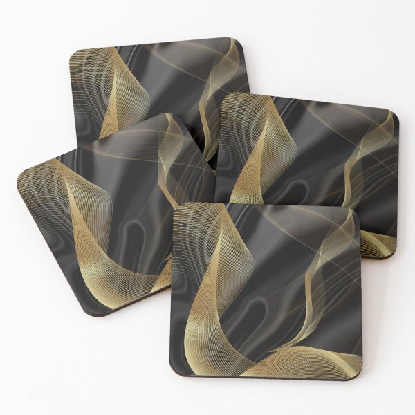 Item preview, Elegant Black and Gold Fluid Waves Aesthetic designed and sold by Diseño que alegran tu día.