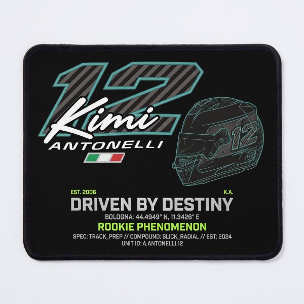 Item preview, Kimi Antonelli 12 Driven By Destiny Rookie Racing Helmet designed and sold by PhotoArtMC.