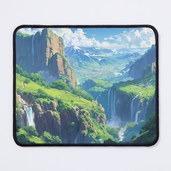Item preview, Hidden Valley of Waterfalls | Anime Fantasy Landscape designed and sold by bella-rosa87.