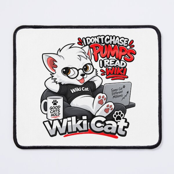 Item preview, WikiCat I Don’t Chase Pumps Crypto Cat Meme designed and sold by Obinne.