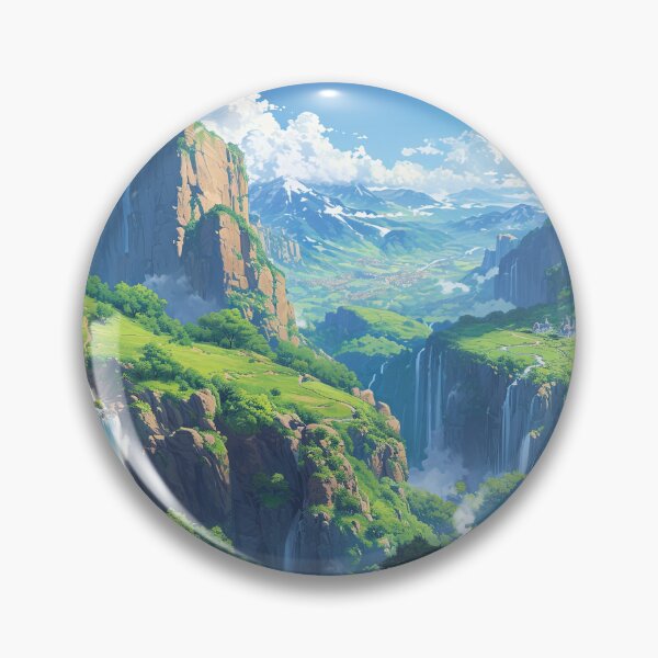 Item preview, Hidden Valley of Waterfalls | Anime Fantasy Landscape designed and sold by bella-rosa87.