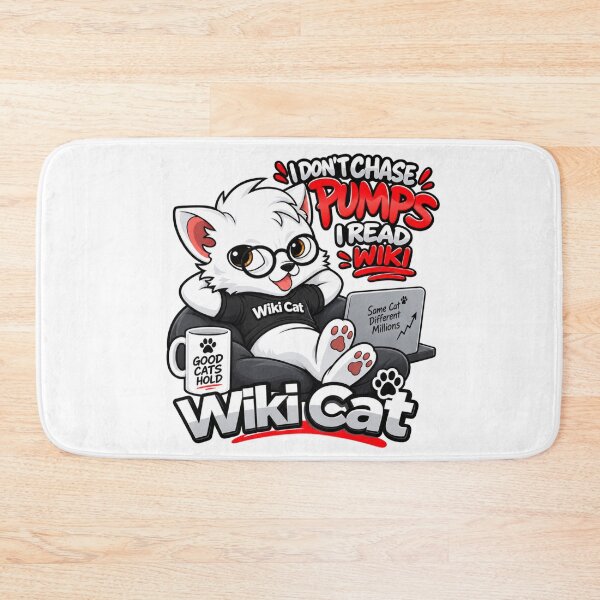 Item preview, WikiCat I Don’t Chase Pumps Crypto Cat Meme designed and sold by Obinne.
