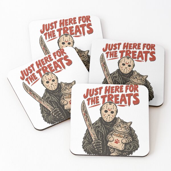 Item preview, Just Here for the Treats – Funny Horror Cat designed and sold by Moonroot Studio.
