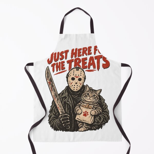 Item preview, Just Here for the Treats – Funny Horror Cat designed and sold by Moonroot Studio.