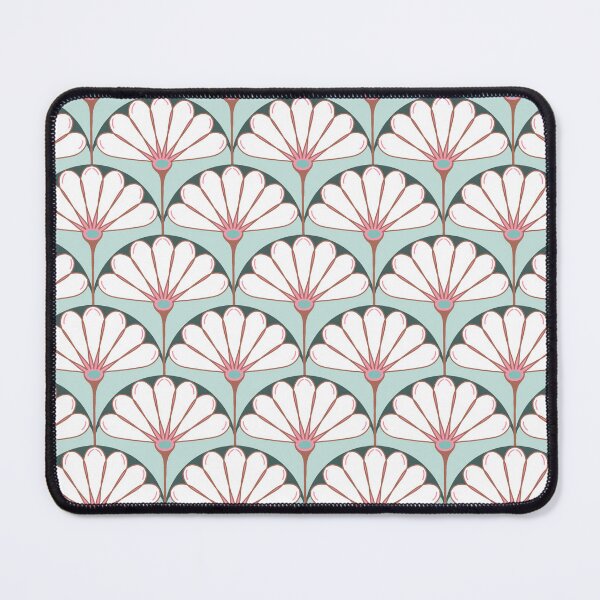 Item preview, Art Deco fans in mint, pink & petrol – retro floral pattern designed and sold by soulthreads.pattern.