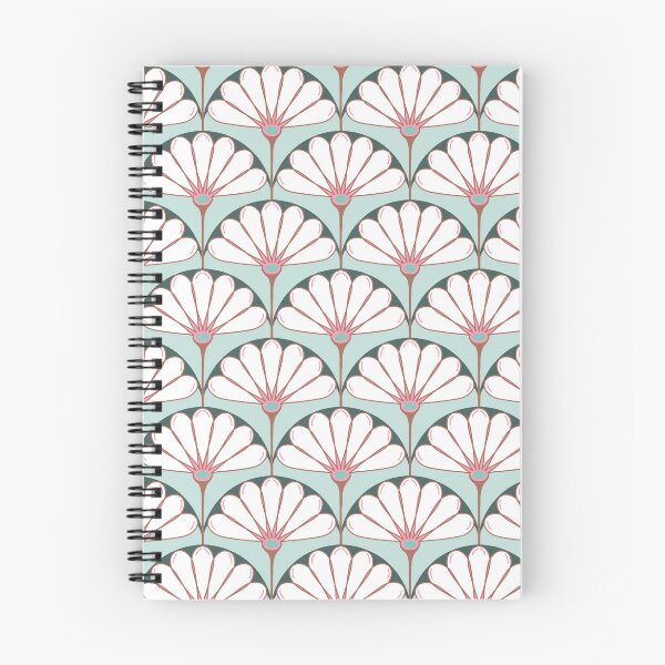 Item preview, Art Deco fans in mint, pink & petrol – retro floral pattern designed and sold by soulthreads.pattern.