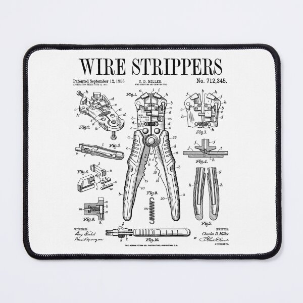 Item preview, Electrician Electrical Worker Wire Strippers Vintage Patent designed and sold by GrandeDuc.