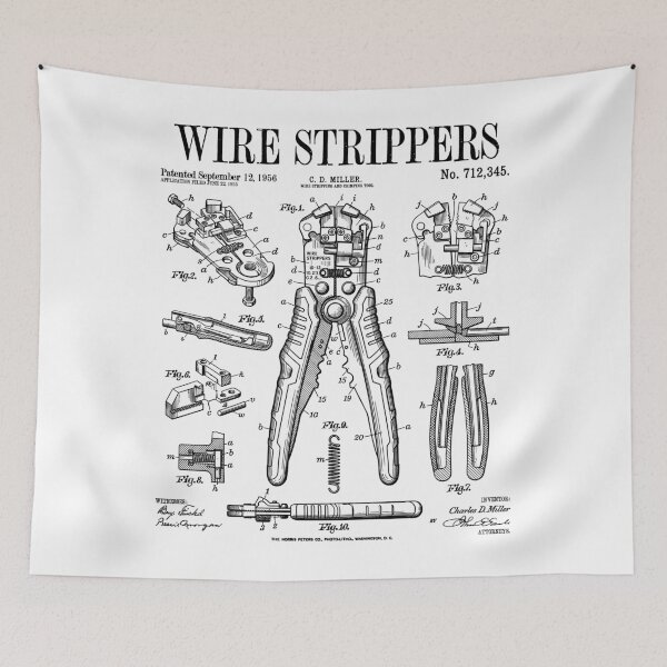 Item preview, Electrician Electrical Worker Wire Strippers Vintage Patent designed and sold by GrandeDuc.