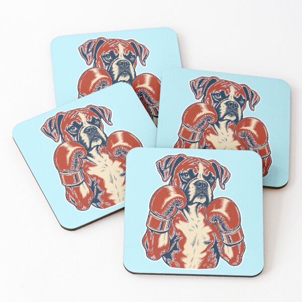 Item preview, Boxer Dog with Boxing Gloves – Retro Sports Linocut Art designed and sold by Jaani-T.