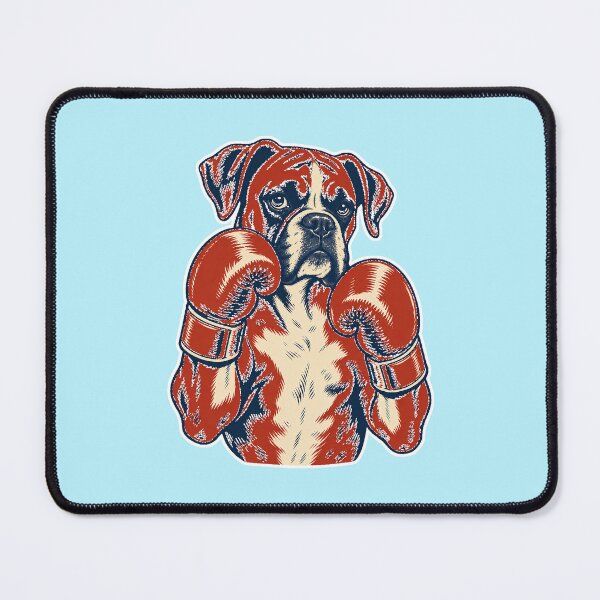 Item preview, Boxer Dog with Boxing Gloves – Retro Sports Linocut Art designed and sold by Jaani-T.