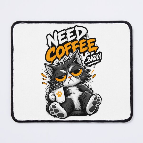 Item preview, Need Coffee Badly Grumpy Cat Design designed and sold by Radson.