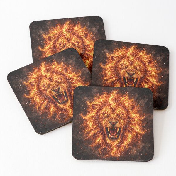 Item preview, The Fiery Lion - The Majestic Predator designed and sold by Marcu Ioachim.